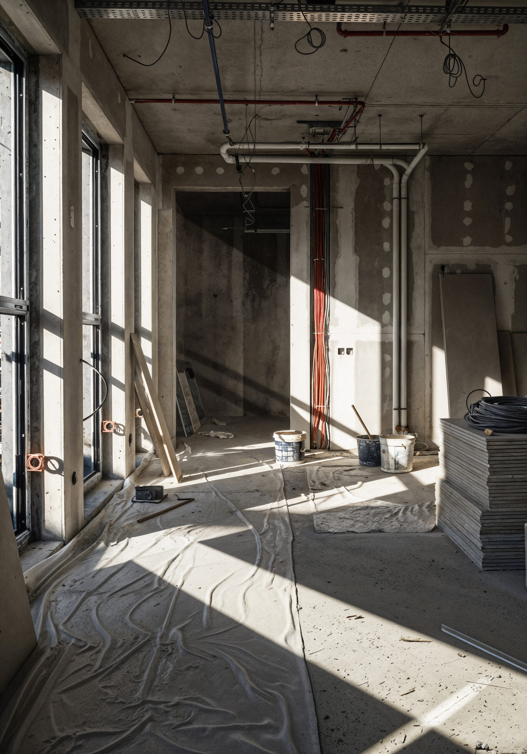 interieur du chantier de construction